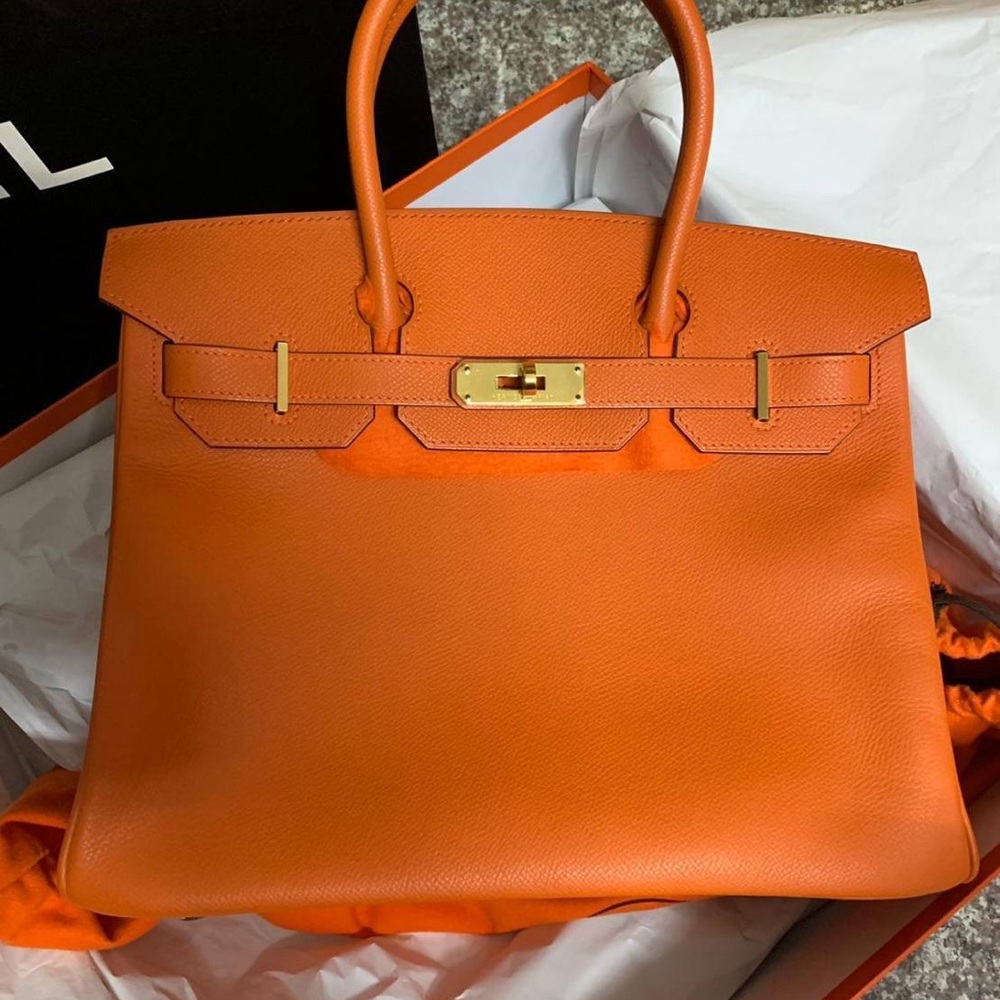 SOLD! AUTH Hermes Orange Birkin with Gold Hardware NEW in Box + raincoat!!!